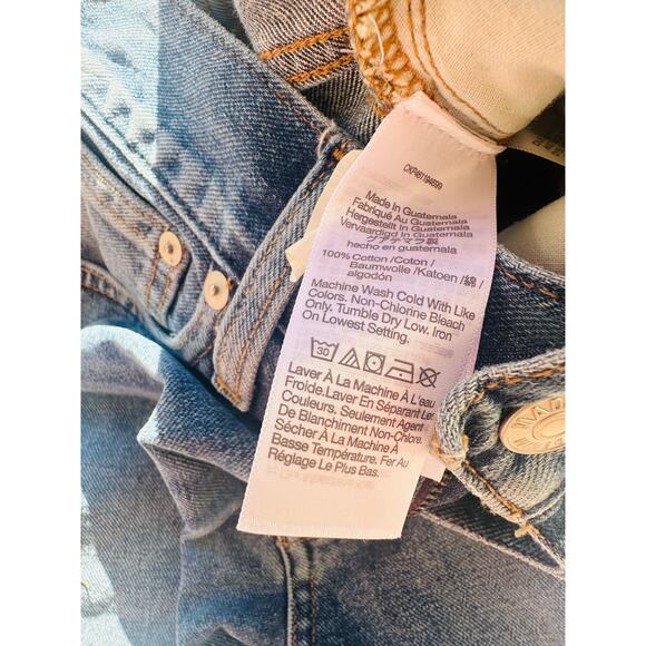 Madewell Women's Blue Cotton High Fitted Waist Mom Jeans Shorts Size W23 NWT - Picture 4 of 4